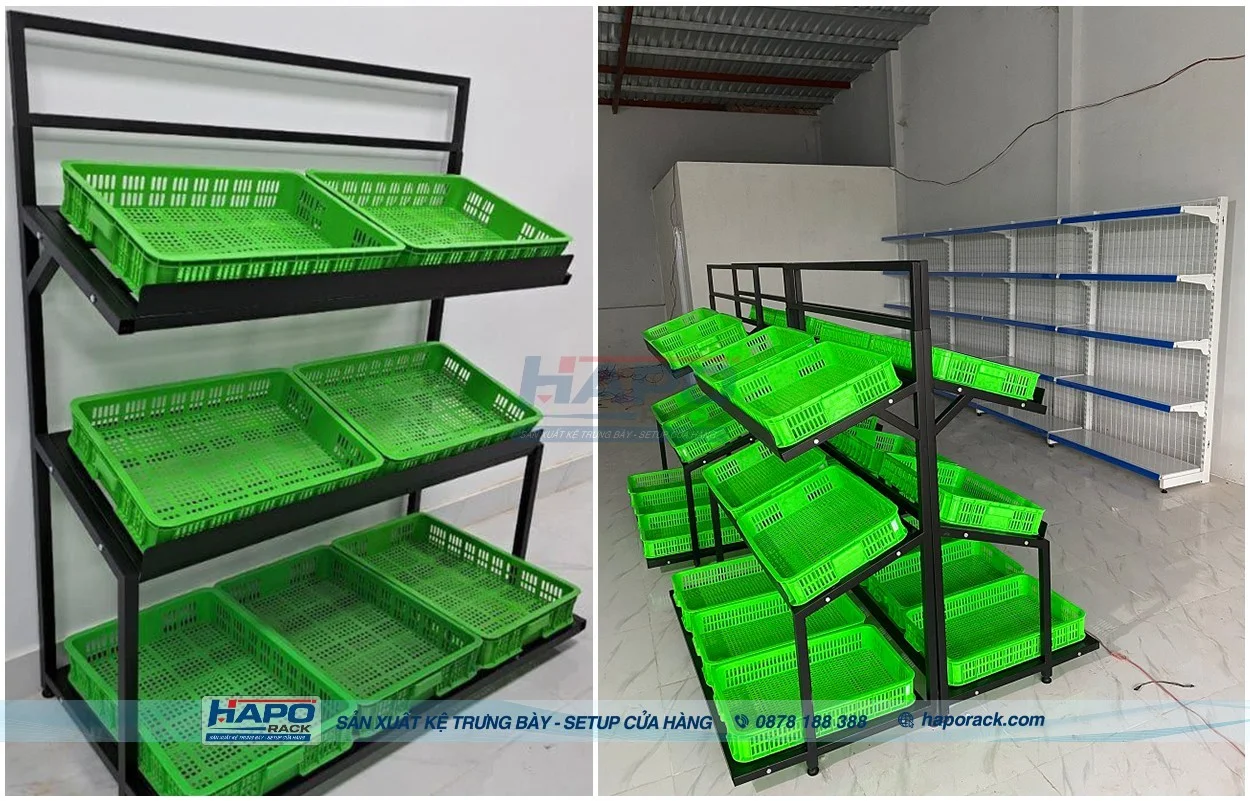 Giải Pháp Kệ Trưng Bày Rau Củ Quả Đẹp – Bền – Thu Hút Khách Hàng