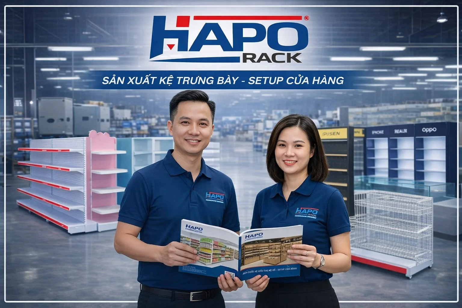 hapo rack- sản xuất kệ siêu thị -setup cửa hàng