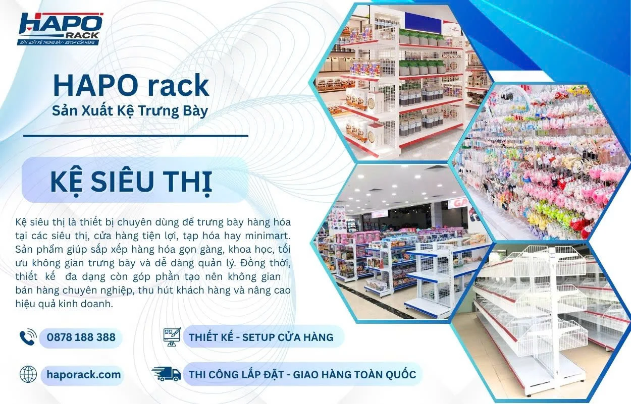 Kệ siêu thị chắc chắn – chịu lực tốt