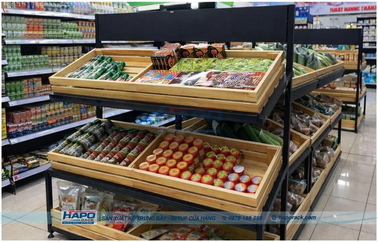 Kệ Trưng Bày Rau Củ Quả Cao Cấp – Tăng Thẩm Mỹ, Thúc Đẩy Mua Hàng Hiệu Quả