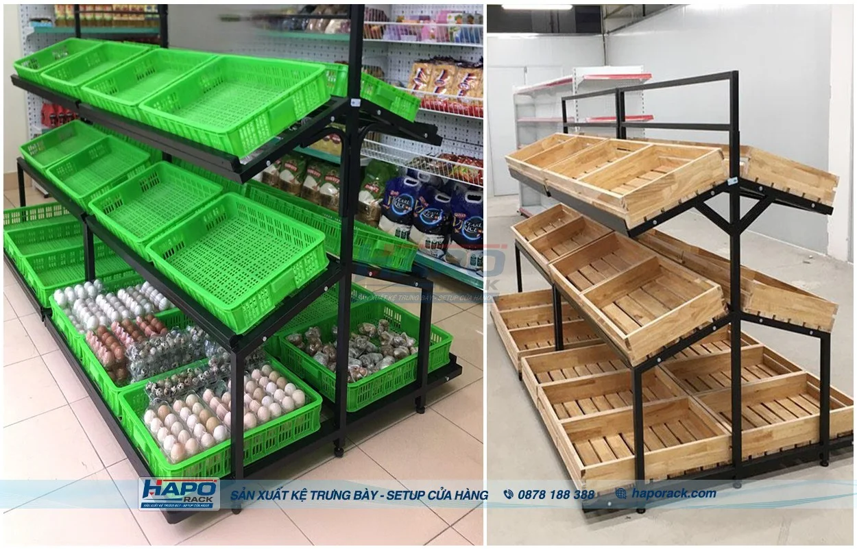 Kệ Trưng Bày Rau Củ Quả Chuyên Nghiệp – Nâng Tầm Không Gian Bán Hàng