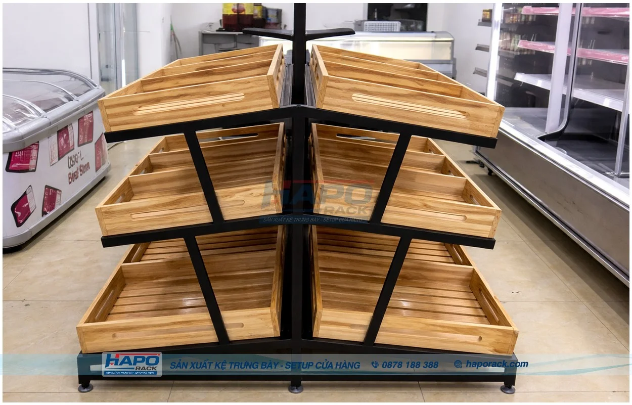 Kệ Trưng Bày Rau Củ Quả Thông Minh – Giữ Độ Tươi & Nâng Tầm Không Gian Bán Hàng