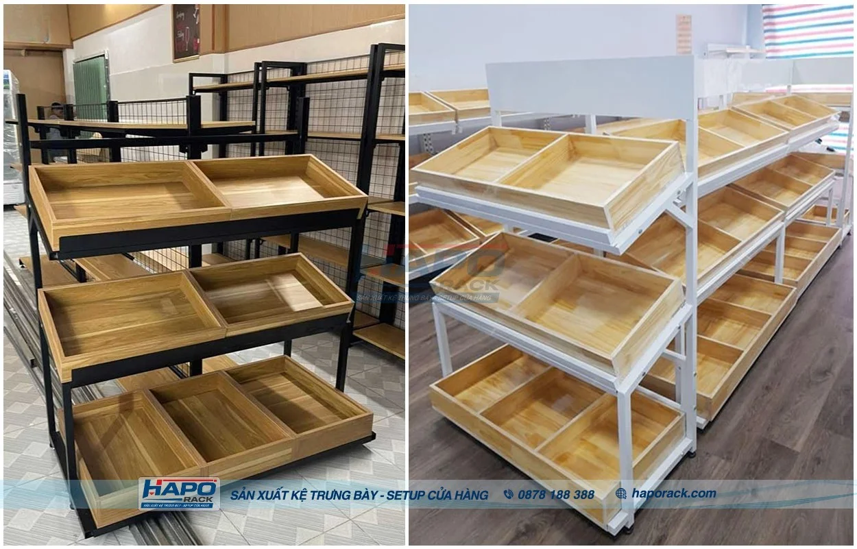 Mẫu Kệ Trưng Bày Rau Củ Đẹp, Bền Cho Siêu Thị Và Cửa Hàng Nông Sản