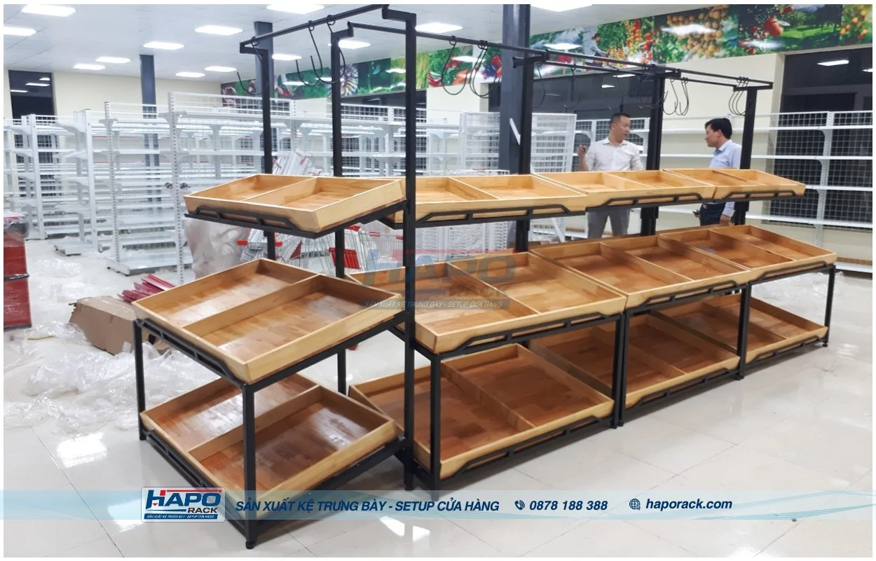 Mẫu Kệ Trưng Bày Rau Củ Đẹp, Bền Cho Siêu Thị Và Cửa Hàng Nông Sản