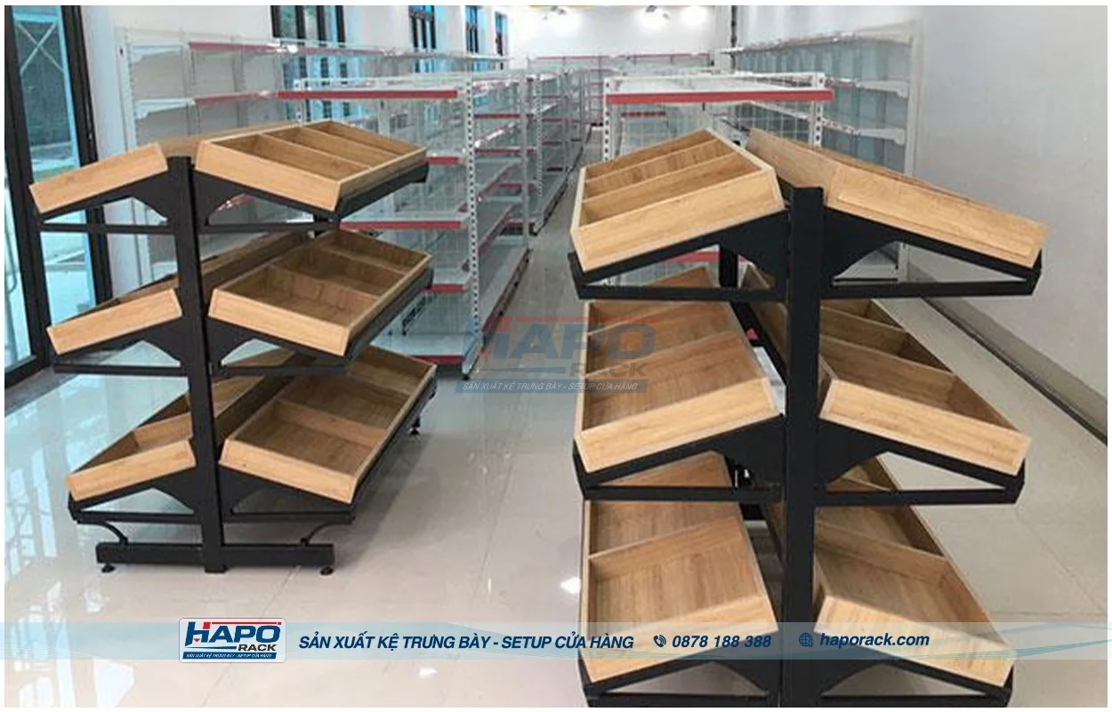 Thi Công Kệ Trưng Bày Rau Củ Quả Chuẩn Siêu Thị, Tối Ưu Trải Nghiệm Mua Sắm