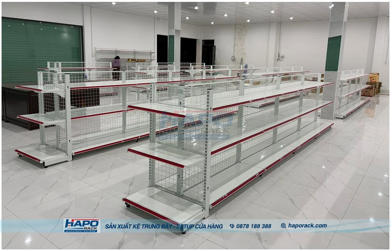 Gia công kệ siêu thị tại P. Bến Thành TP. Hồ Chí Minh theo yêu cầu, giá xưởng