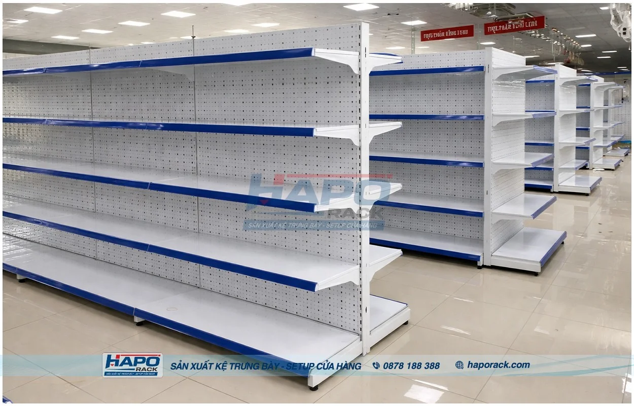 Đơn vị sản xuất kệ trưng bày siêu thị tại Bình Hưng Hòa