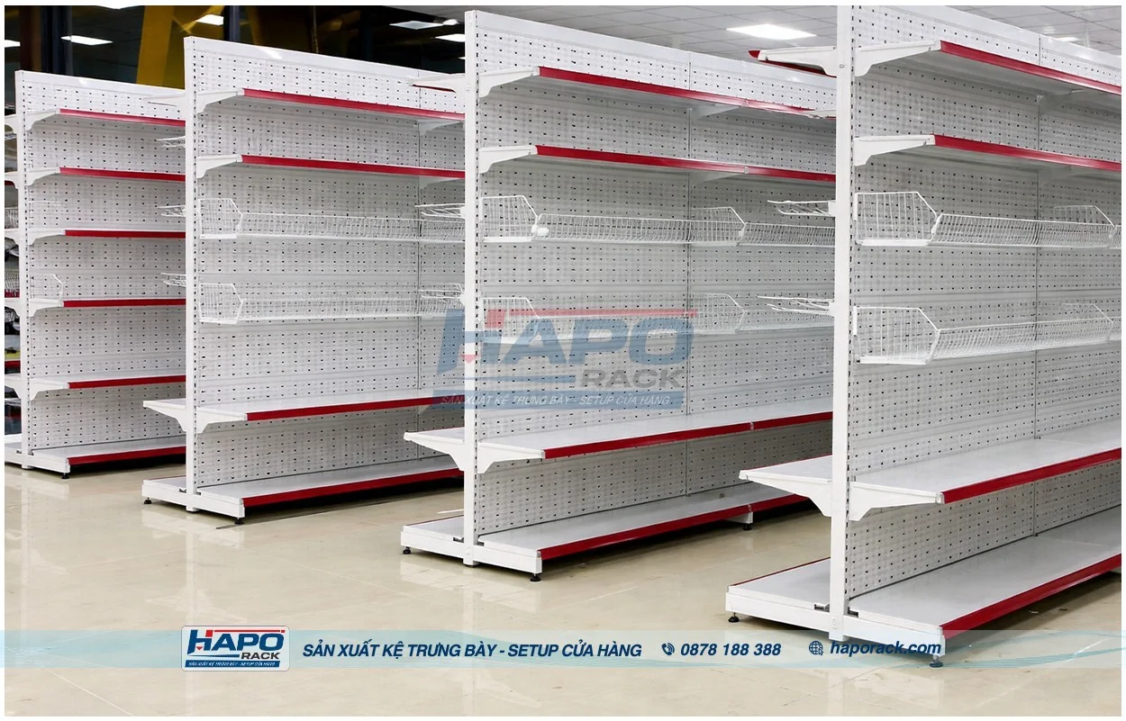 Xưởng gia công kệ siêu thị tại P. Đức Nhuận TP. Hồ Chí Minh theo yêu cầu