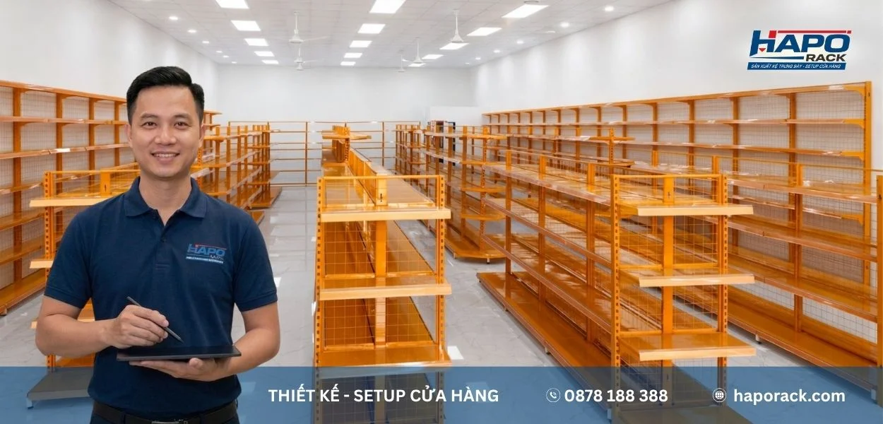 Xưởng kệ siêu thị tại P. Phú Định TP. Hồ Chí Minh – Thiết kế & setup cửa hàng trọn gói