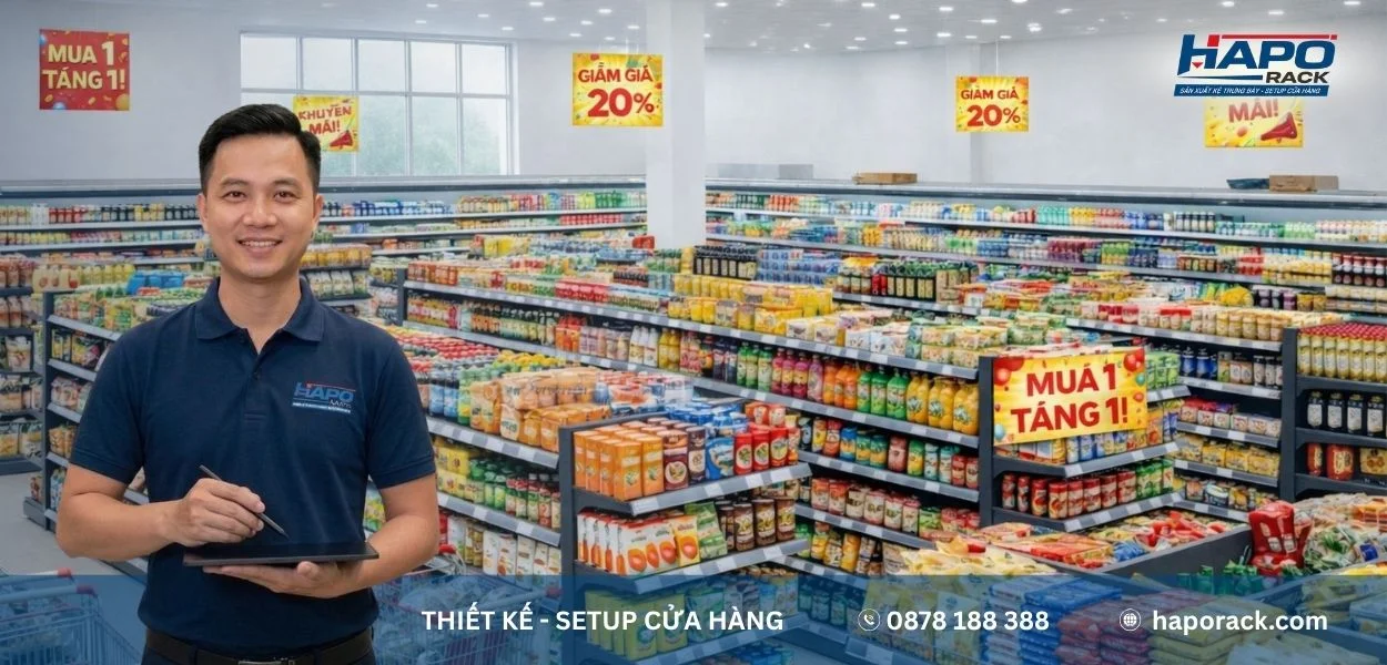 Xưởng Kệ Siêu Thị Tại P. Tân Thuận TP. Hồ Chí Minh Thiết Kế & Lắp Đặt Trọn Gói