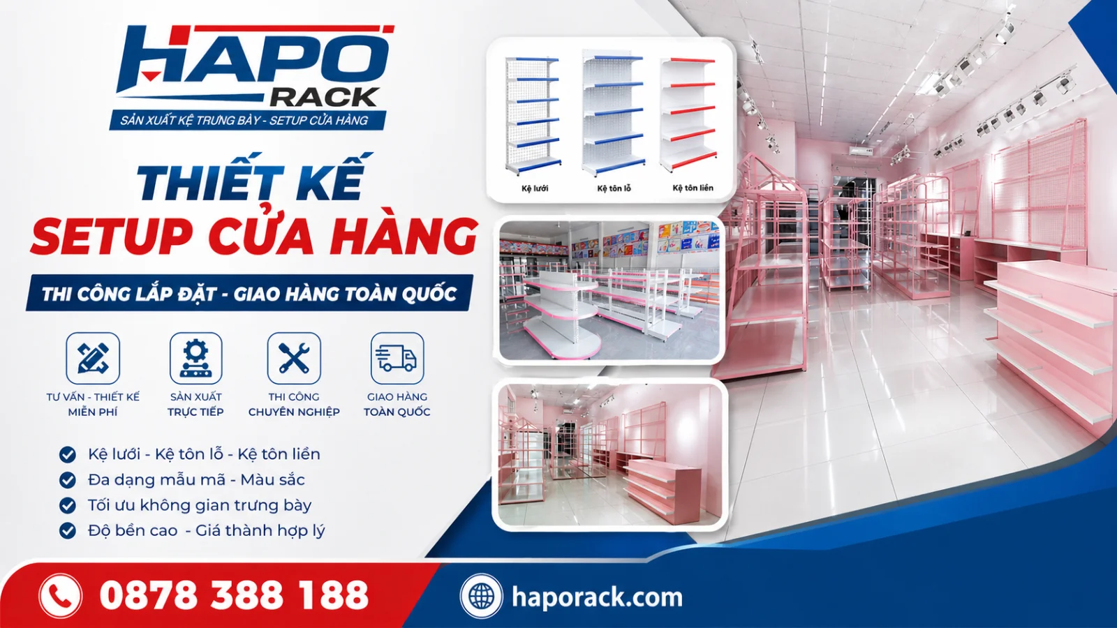 Xưởng sản xuất kệ siêu thị tại P. Phú Định TP. Hồ Chí Minh – Nhận thiết kế theo yêu cầu