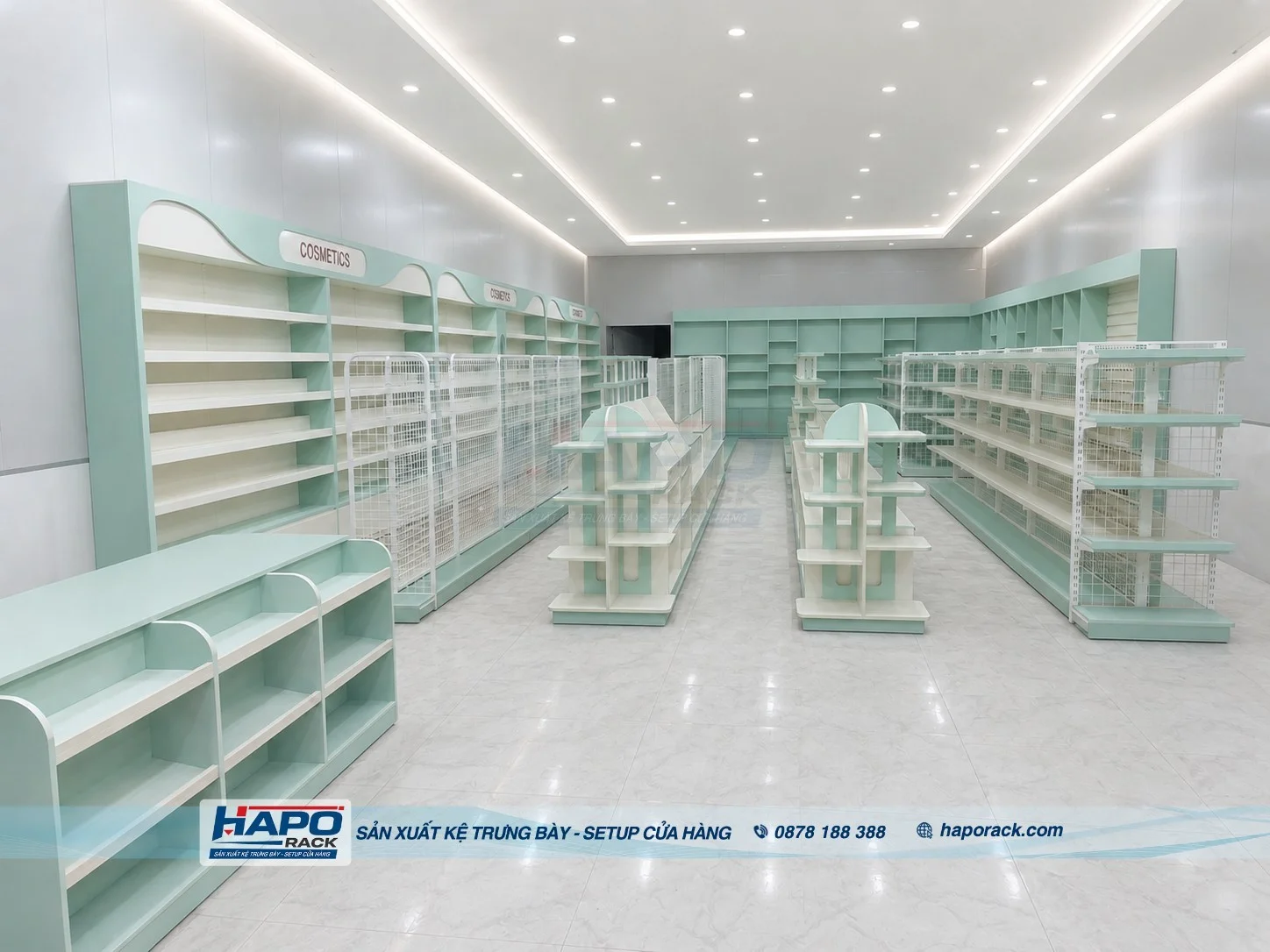 Dự Án Thi Công Kệ Trưng Bày Mỹ Phẩm Tại Bình Thuận