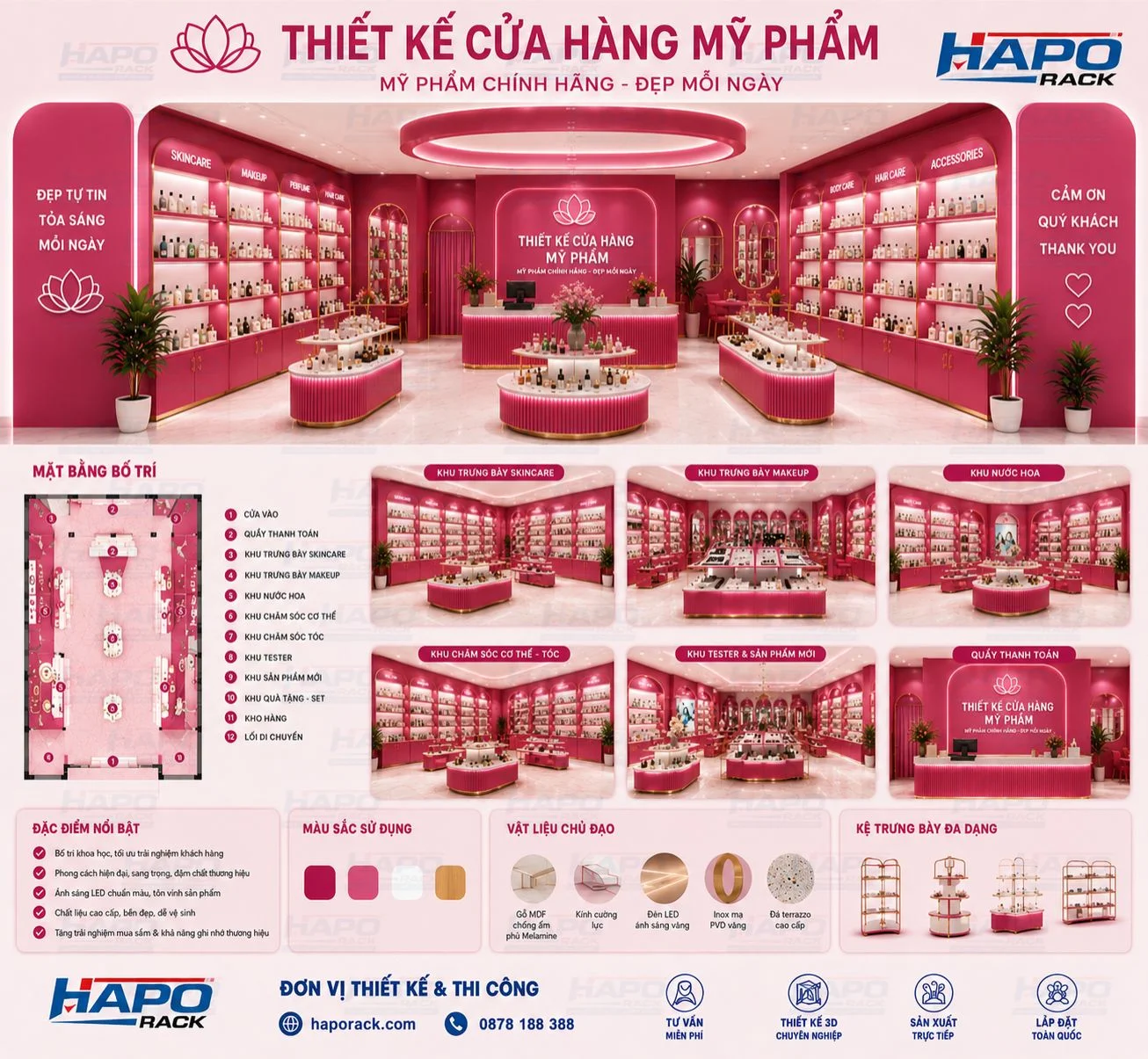 Thiết Kế Cửa Hàng Mỹ Phẩm Tại Bình Thuận