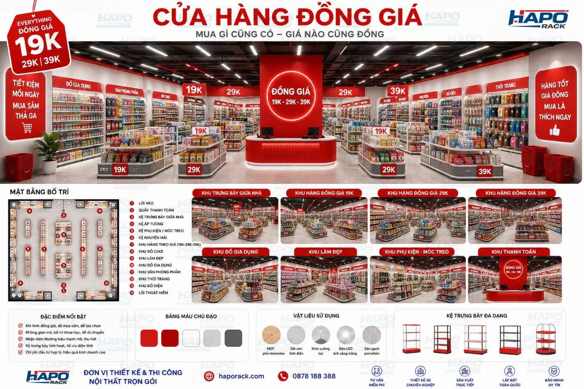 Thiết Kế Cửa Hàng Đồng Giá Tại Kon Tum