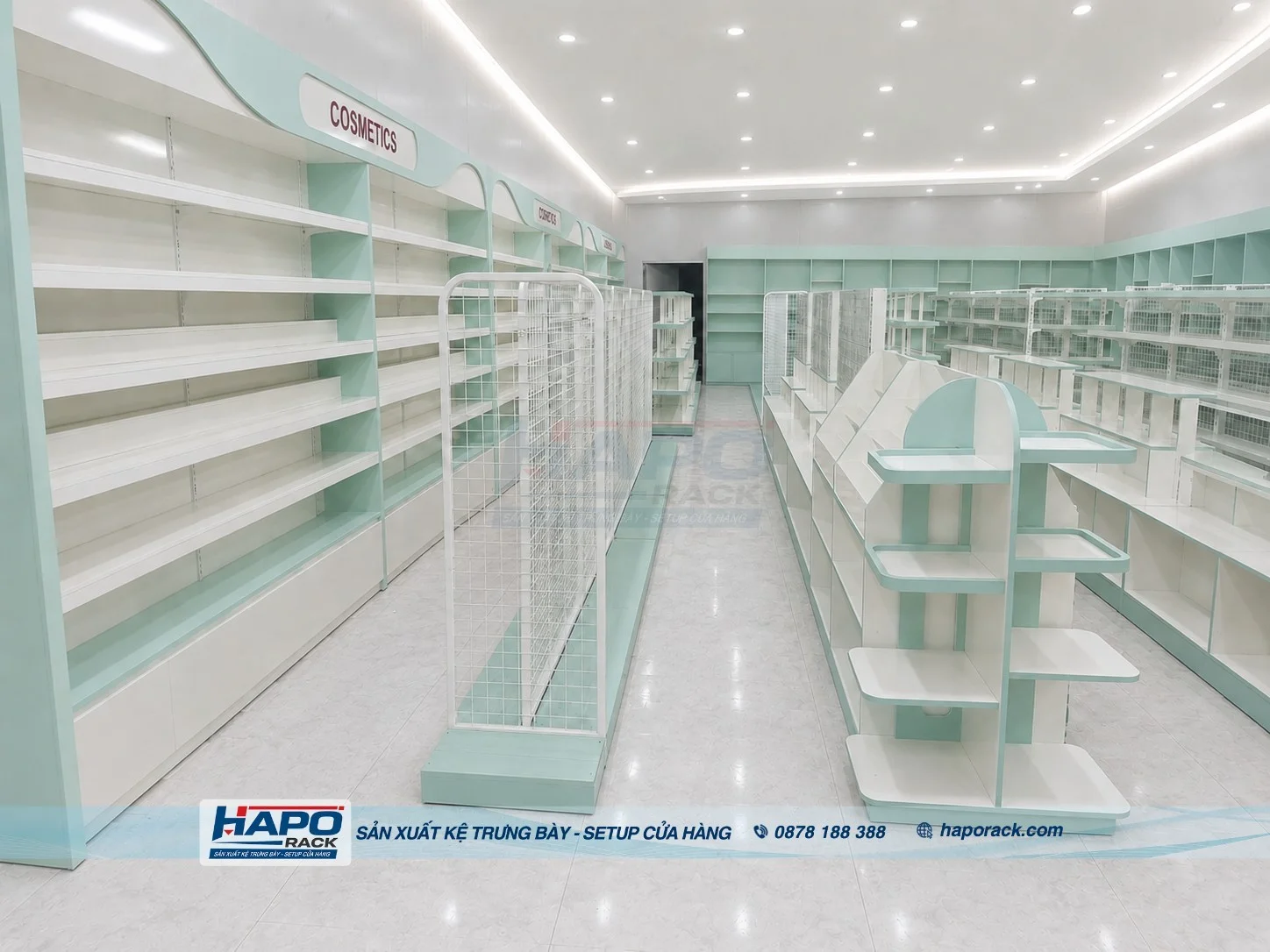 HAPO Rack Thi Công Kệ Trưng Bày Mỹ Phẩm Tại Bình Thuận