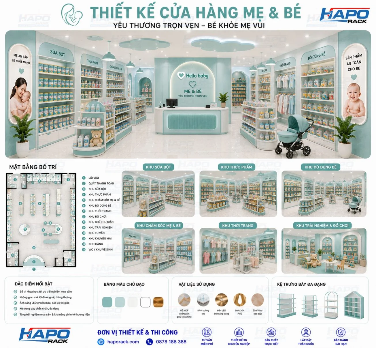 Thiết Kế Cửa Hàng Mẹ Và Bé Tại Trà Vinh