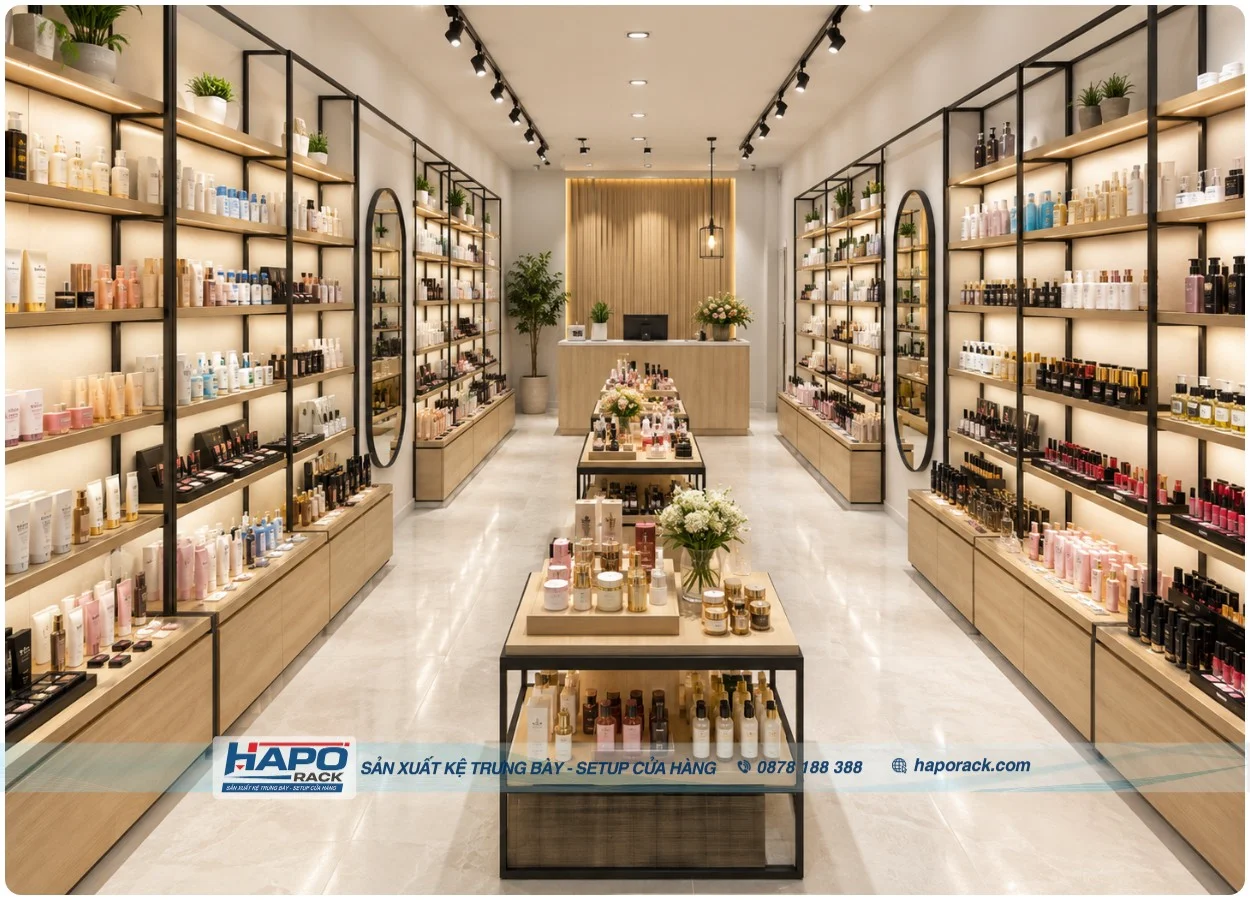 Kệ Mỹ Phẩm Sát Tường Đẹp, Tối Ưu Không Gian