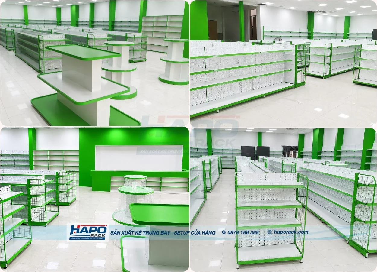 Kệ Siêu Thị Kon Tum – Giải Pháp Trưng Bày Hiện Đại Từ HAPO Rack