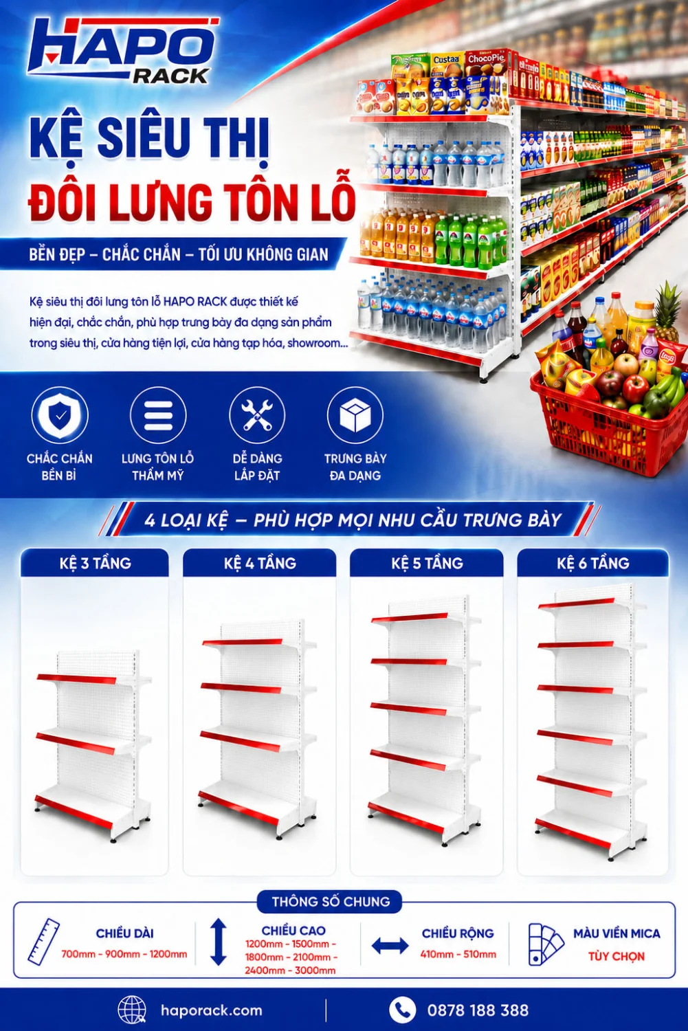 Kệ Siêu Thị Vĩnh Long – Giải Pháp Trưng Bày Hiện Đại