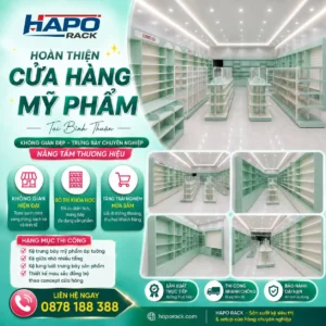 Kệ Trưng Bày Mỹ Phẩm Tại Bình Thuận Được HAPO Rack Hoàn Thiện