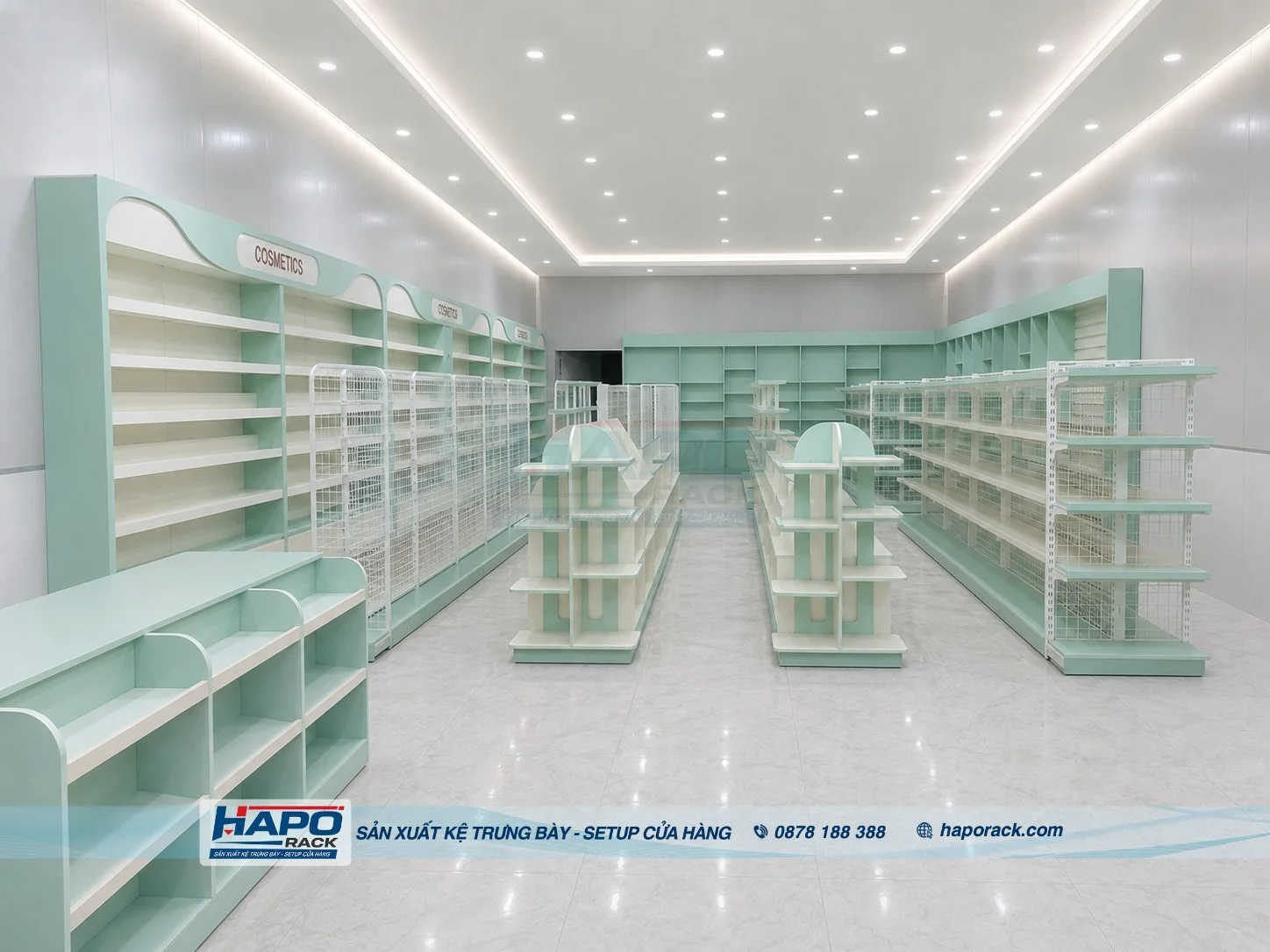 Lắp Đặt Kệ Trưng Bày Mỹ Phẩm Cho Cửa Hàng Tại Bình Thuận