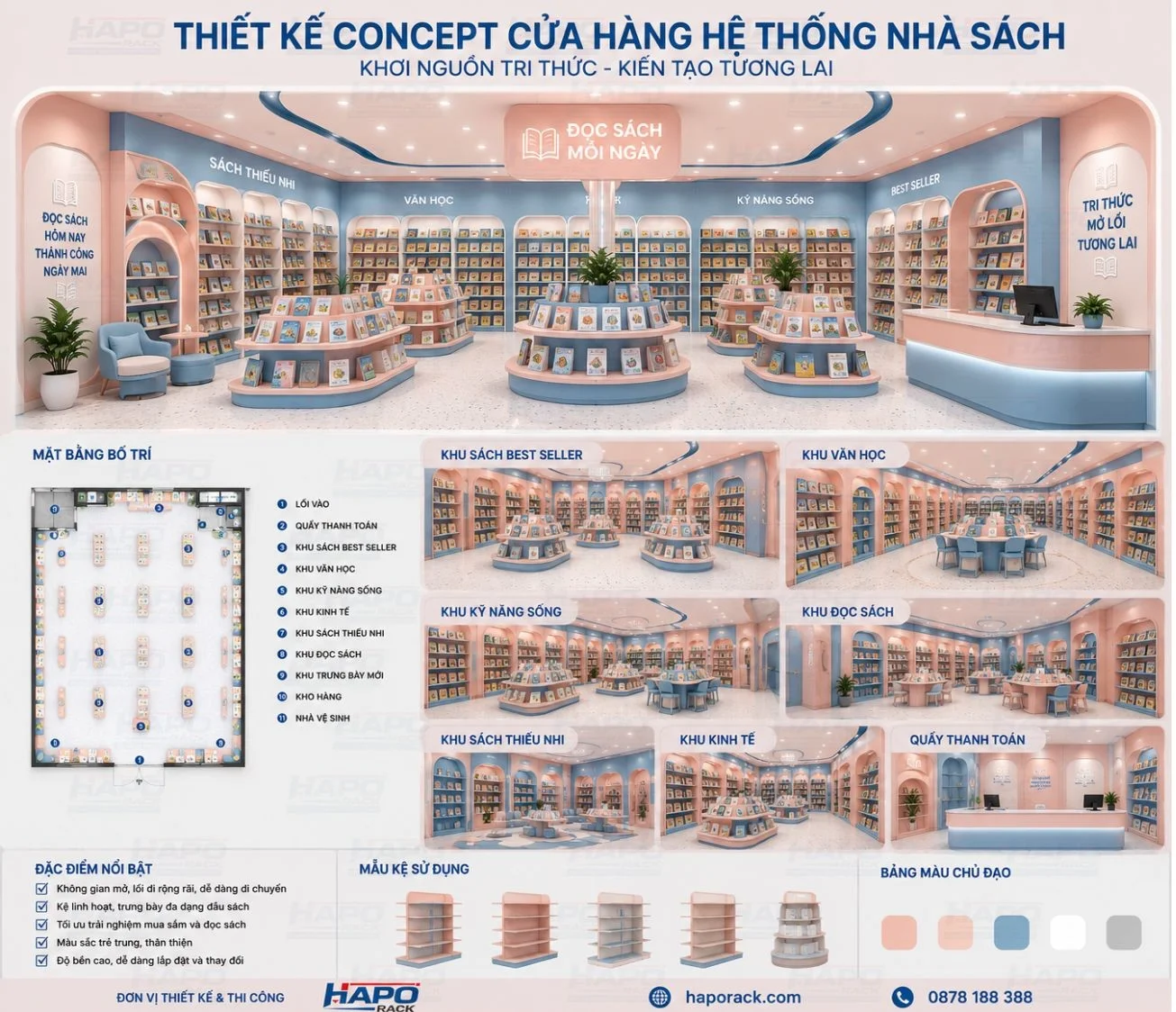 Thiết Kế Cửa Hàng Hệ Thống Nhà Sách Tại Tây Ninh