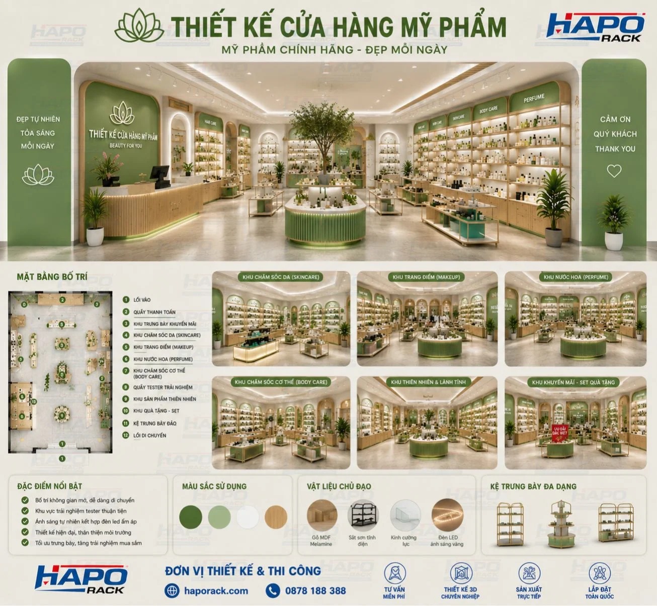 Thiết Kế Cửa Hàng Mỹ Phẩm Tại Khánh Hòa