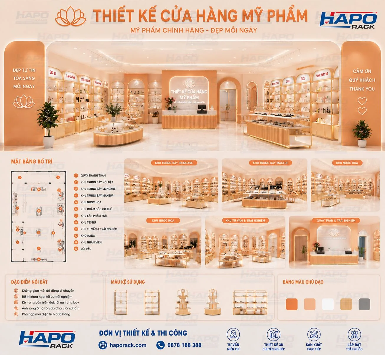 Thiết Kế Cửa Hàng Mỹ Phẩm Tại Kiên Giang