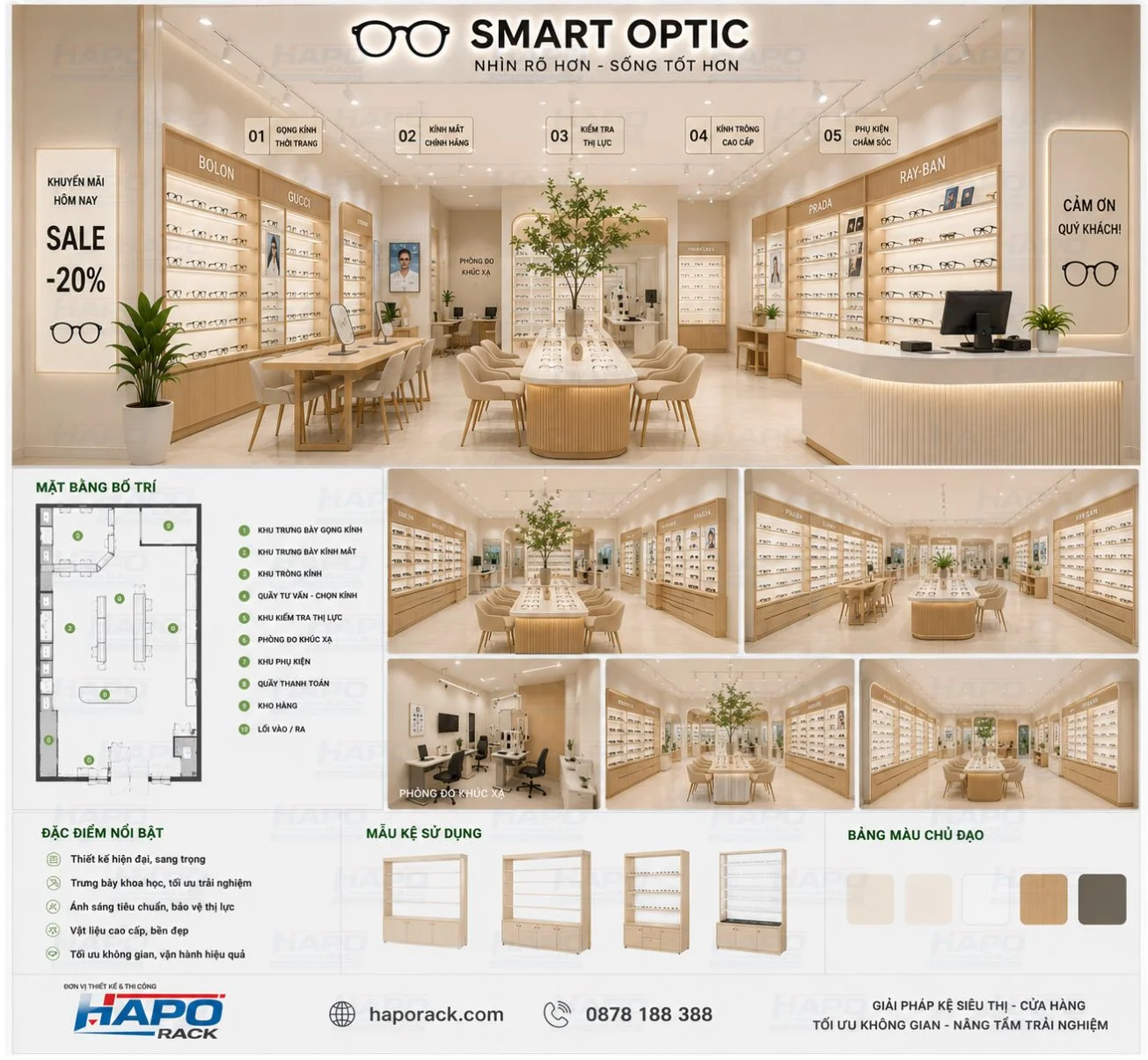 Thiết Kế Cửa Hàng Mắt Kính Tại Bến Tre