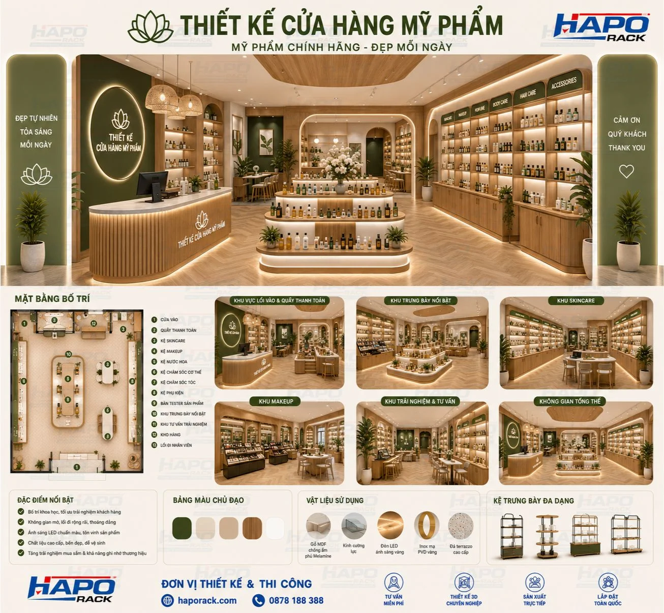 Thiết Kế Cửa Hàng Mỹ Phẩm Tại Vĩnh Long