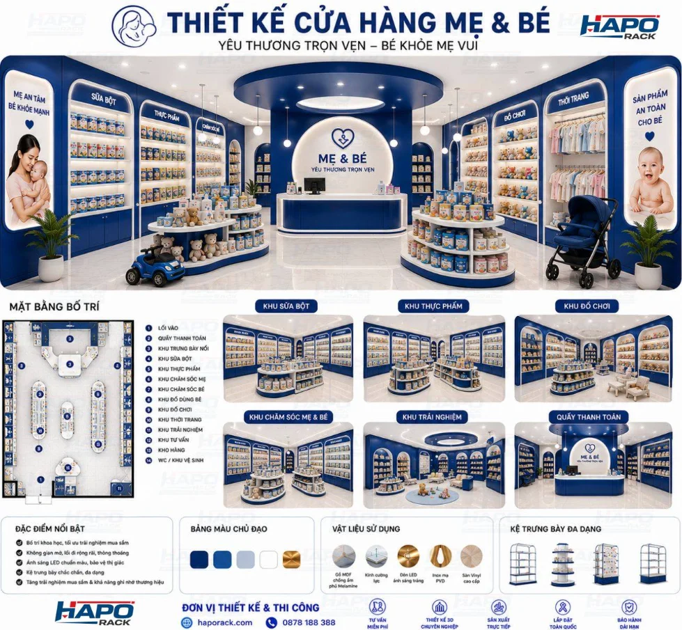 Thiết Kế Cửa Hàng Mẹ Và Bé Tại Đắk Nông