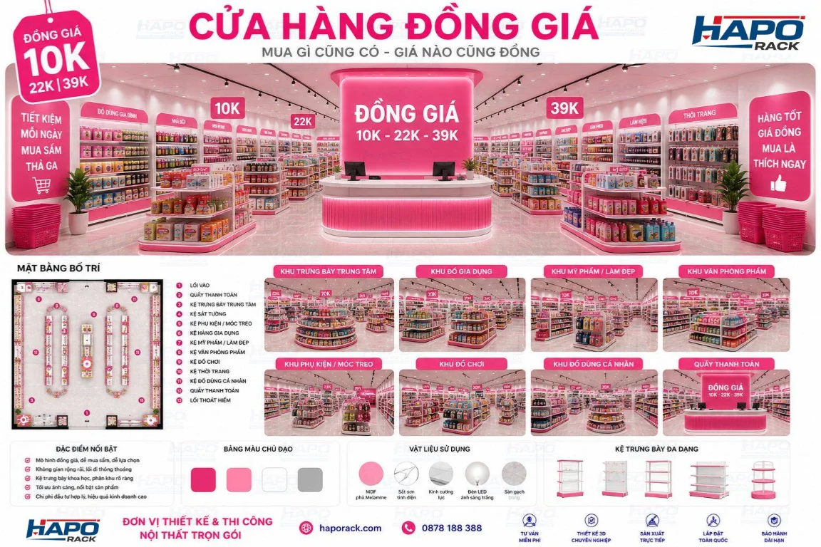 Thiết Kế Cửa Hàng Đồng Giá Tại Ninh Thuận