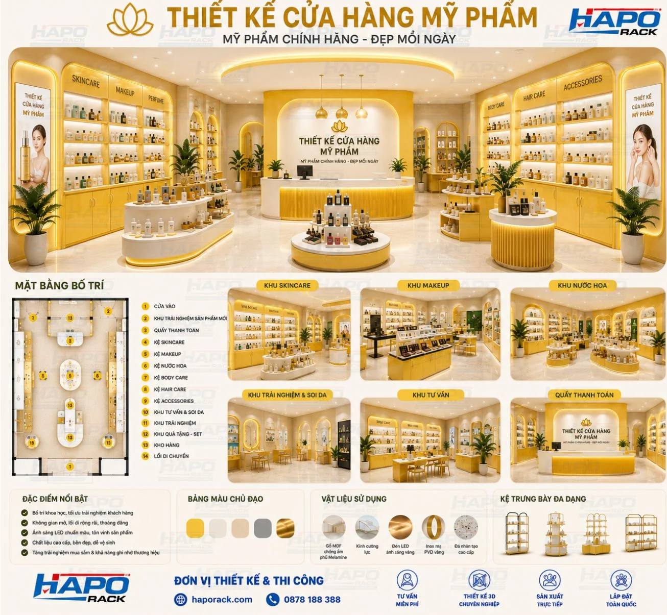 Thiết Kế Cửa Hàng Mỹ Phẩm Tại Sóc Trăng