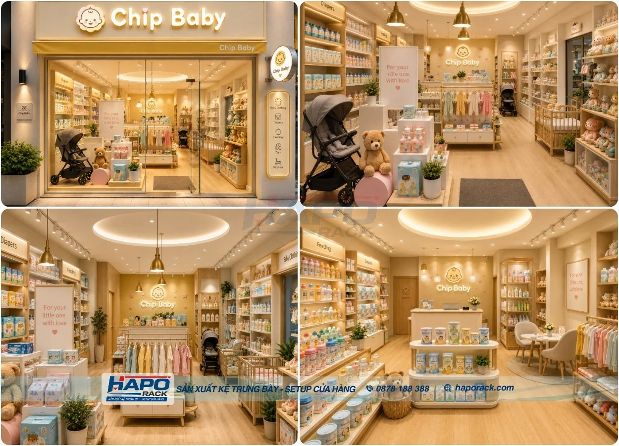 Cách Chọn Kệ Trưng Bày Cửa Hàng Mẹ Và Bé Đẹp, Phù Hợp