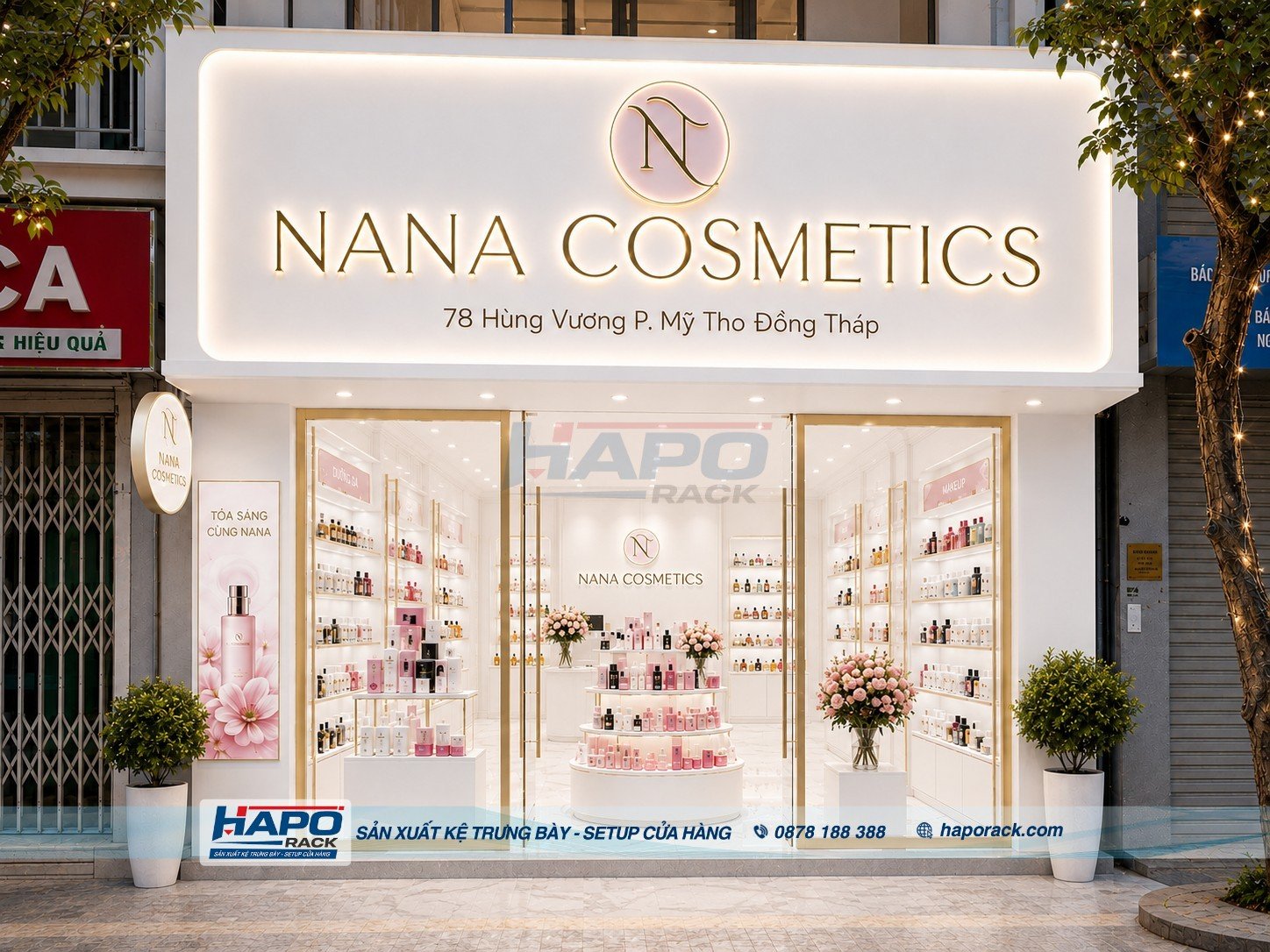 Setup Cửa Hàng Mỹ Phẩm NANA COSMETICS Sang Trọng Tại P. Mỹ Tho Đồng Tháp