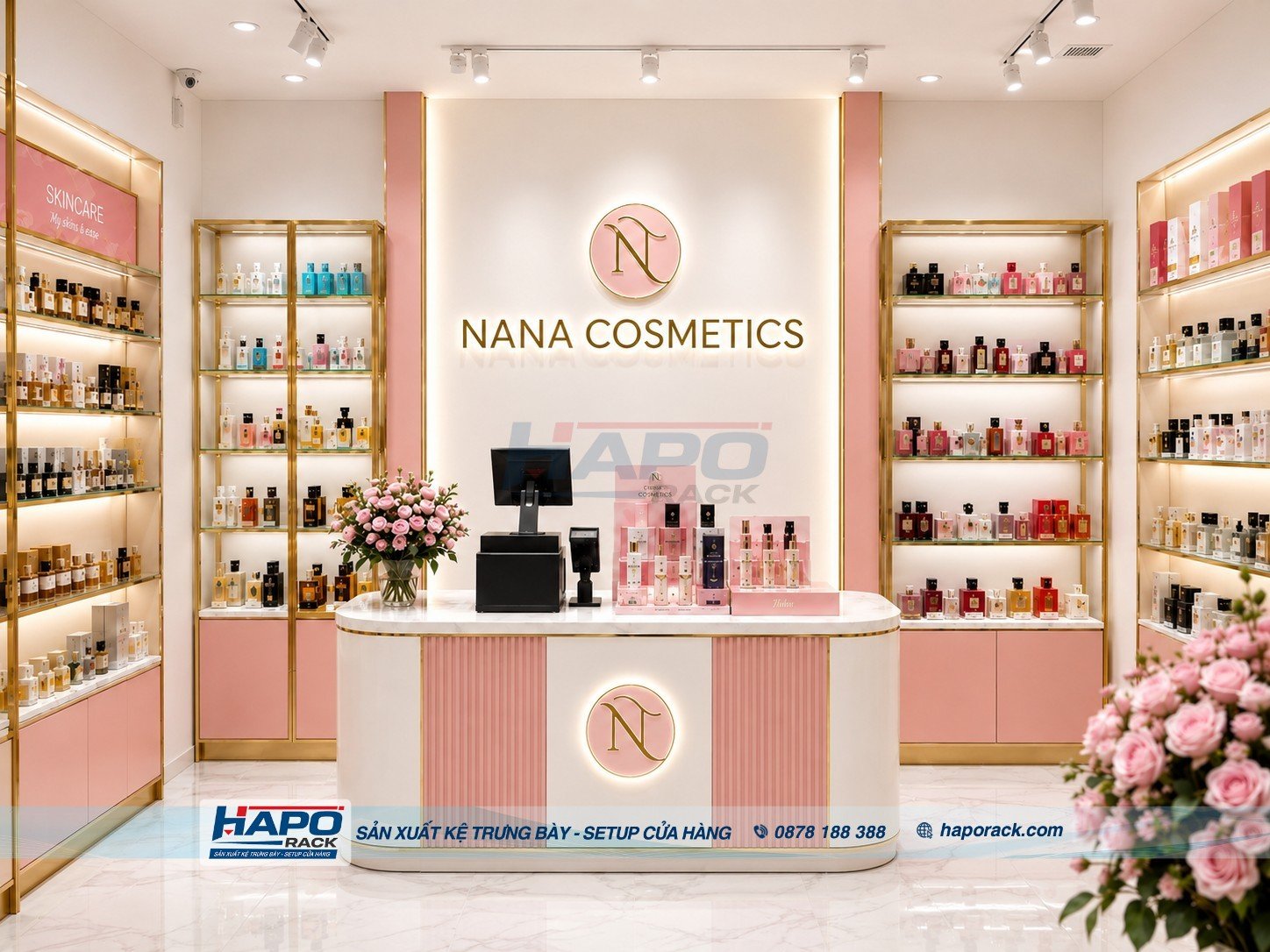 Thiết Kế Và Thi Công Shop Mỹ Phẩm NANA COSMETICS Tại Đồng Tháp