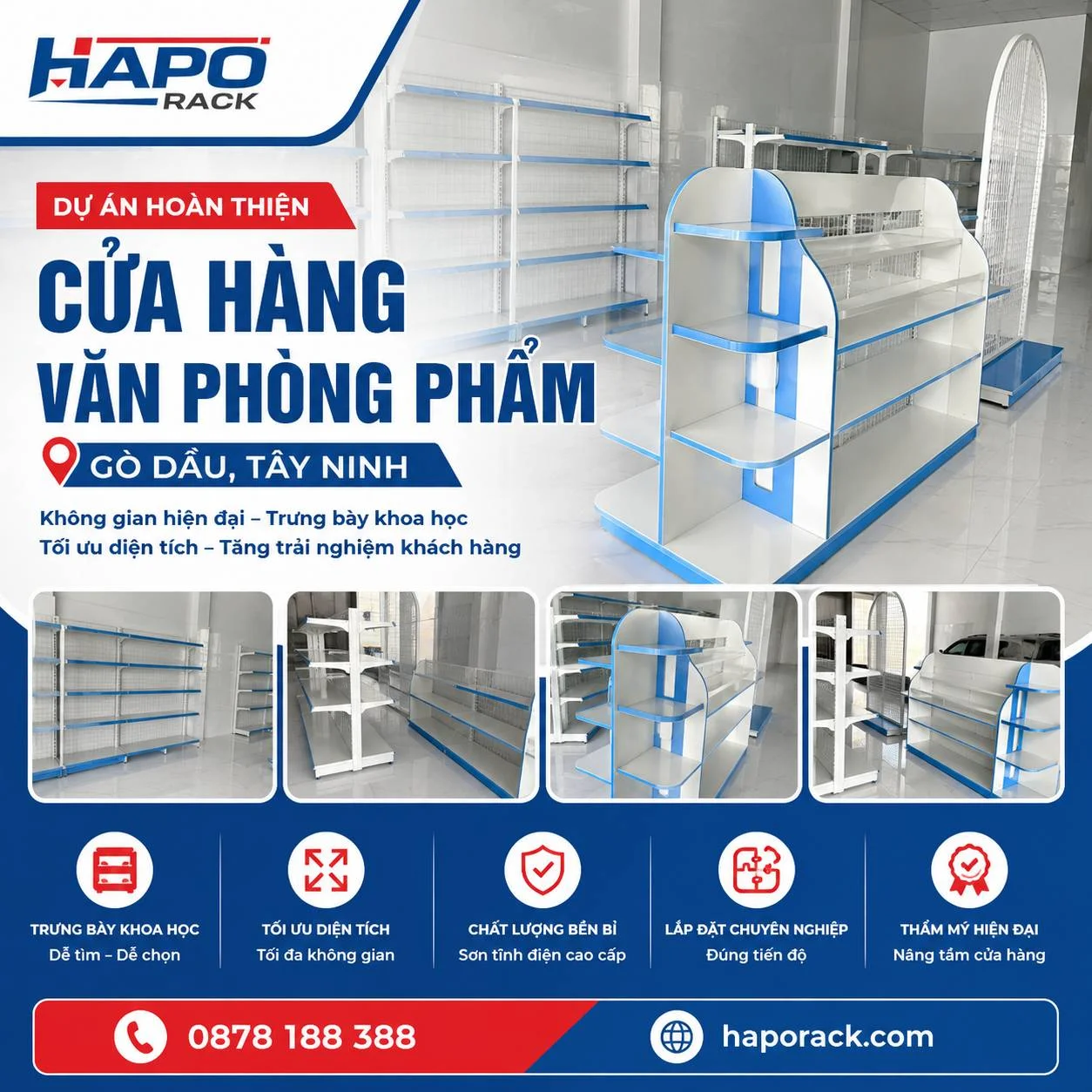 Dự Án Setup Kệ Trưng Bày Văn Phòng Phẩm Hiện Đại Tại Gò Dầu - Tây Ninh