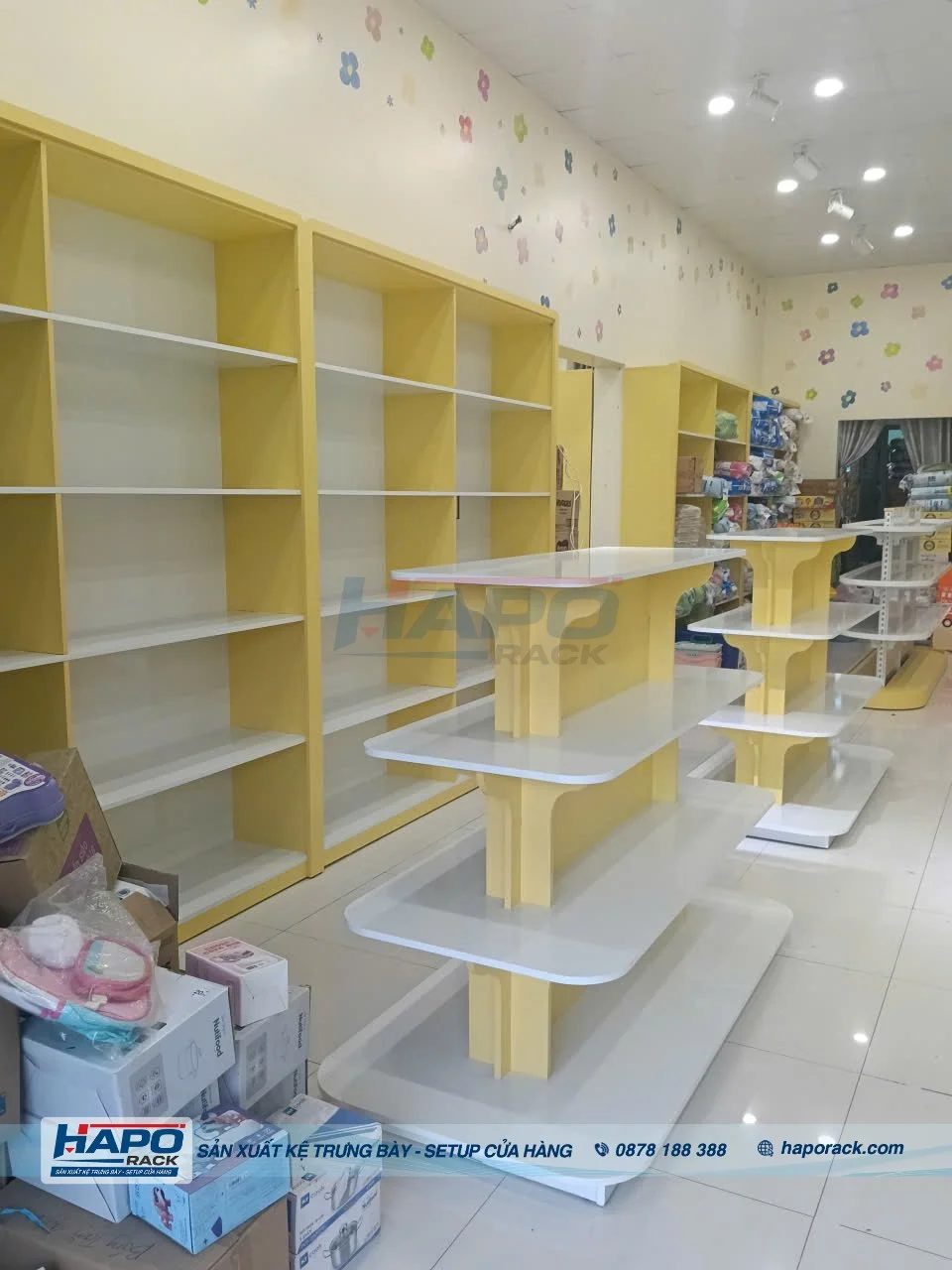 HAPO Rack Thi Công Kệ Trưng Bày Cửa Hàng Sữa Bebi Shop Tại Bình Thuận