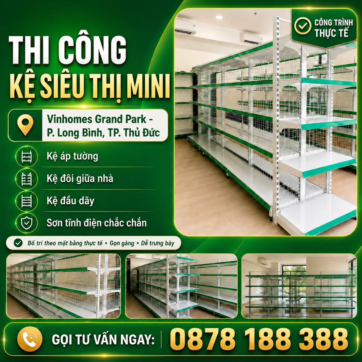 Haporack Thi Công Kệ Trưng Bày Siêu Thị Mini Tại Vinhomes Grand Park - P. Long Bình