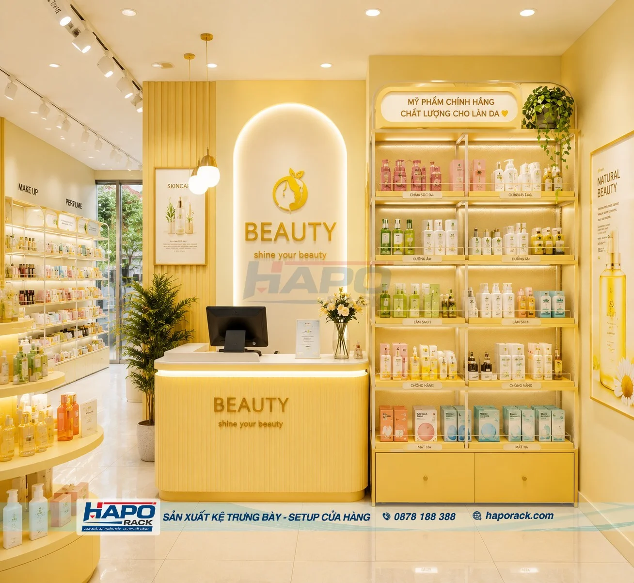 Kệ Bày Hàng Mini Tại Quầy Thu Ngân Cho Shop Mỹ Phẩm