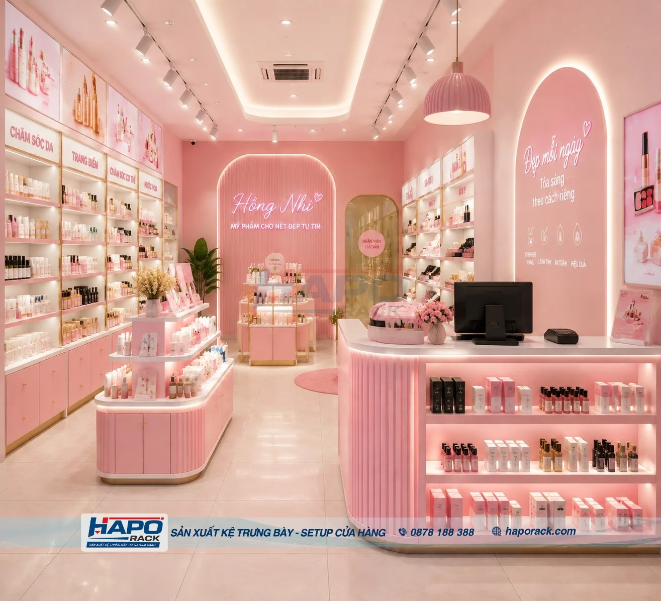 Kệ Để Bàn Trưng Bày Mỹ Phẩm Cho Quầy Thu Ngân Shop