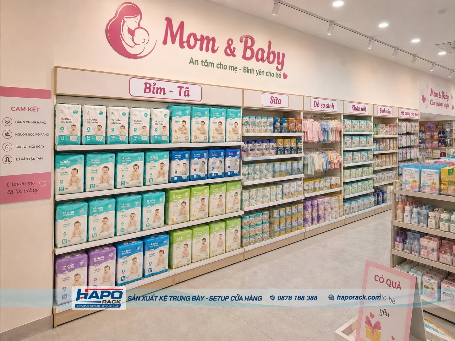 Kệ Để Bỉm Tã Cho Shop Mẹ & Bé Hiện Đại, Tiện Lợi