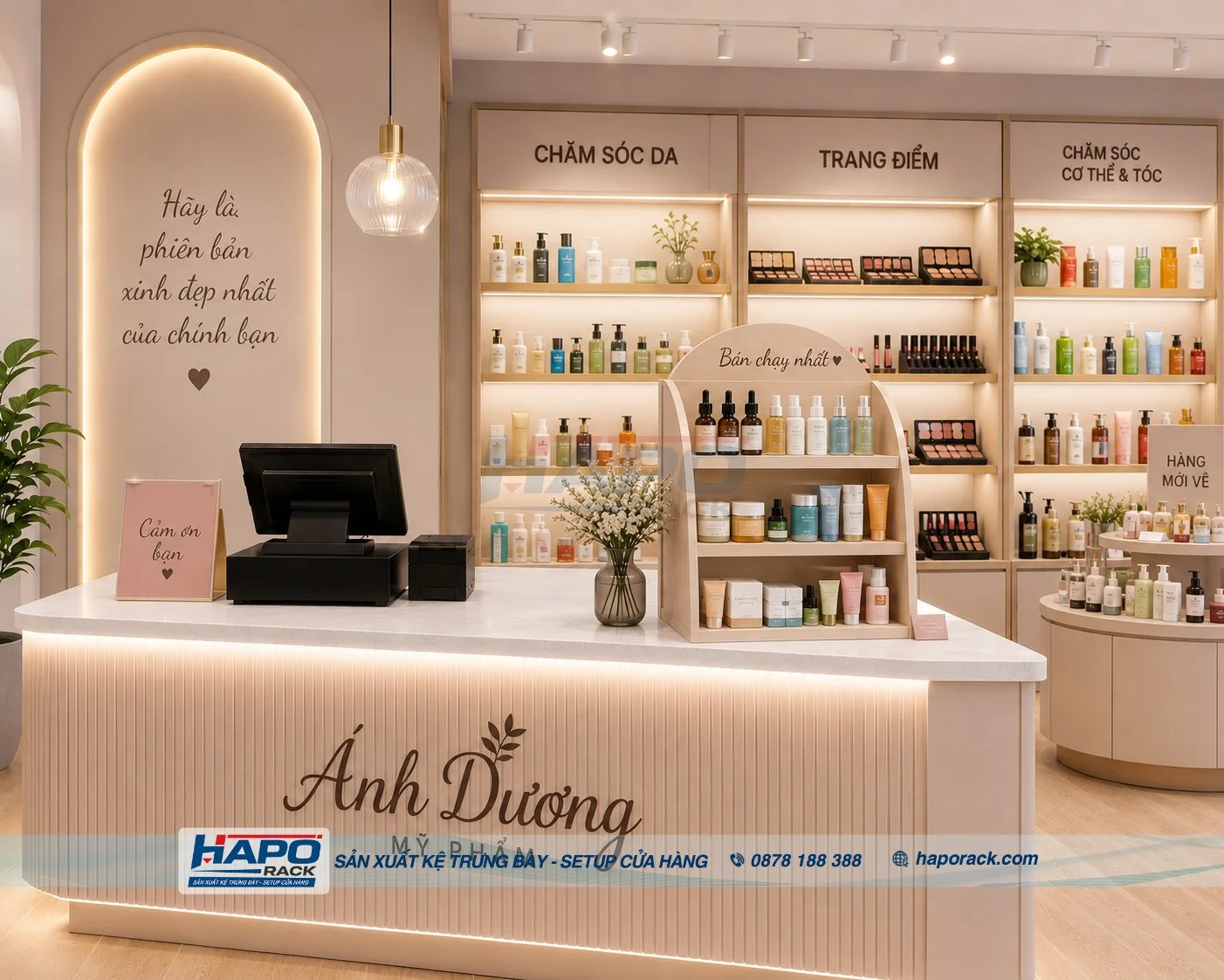 Kệ Mini Trưng Bày Mỹ Phẩm Đặt Quầy Thu Ngân Đẹp, Gọn