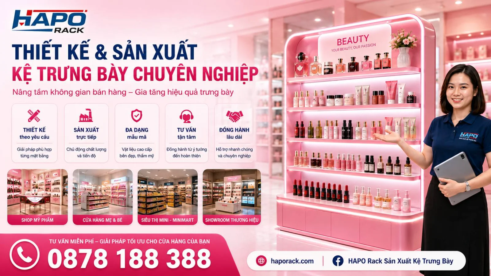 Kệ Mỹ Phẩm Đặt Quầy Thu Ngân Cho Shop Đẹp Và Tiện Dụng