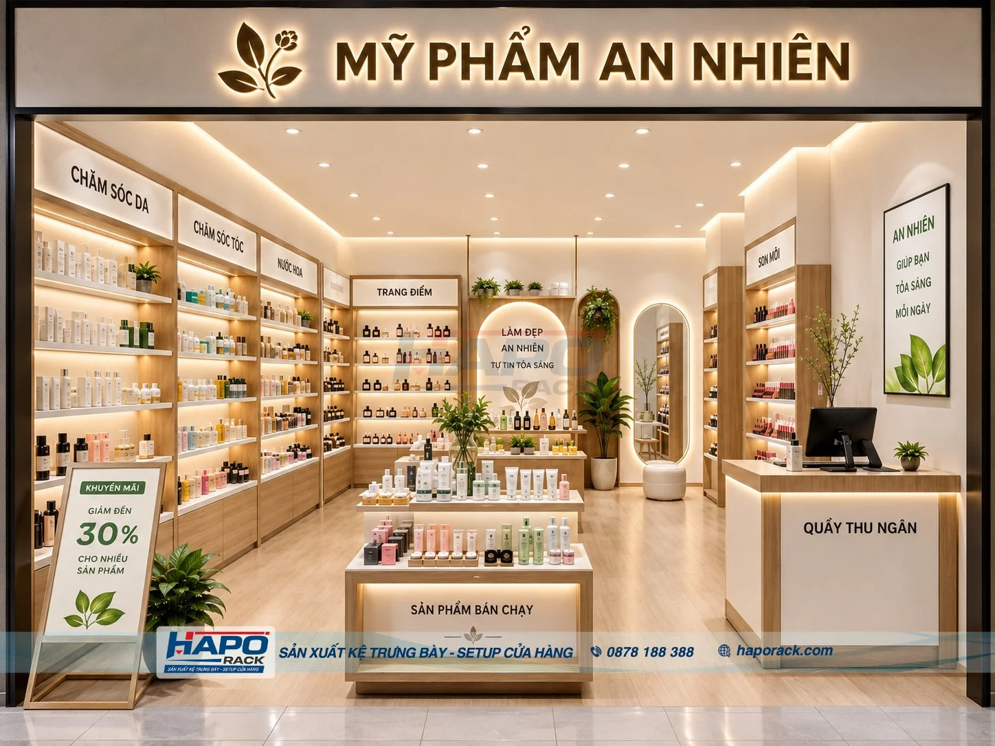 Kệ Mỹ Phẩm Đặt Quầy Thu Ngân Cho Shop Đẹp Và Tiện Dụng