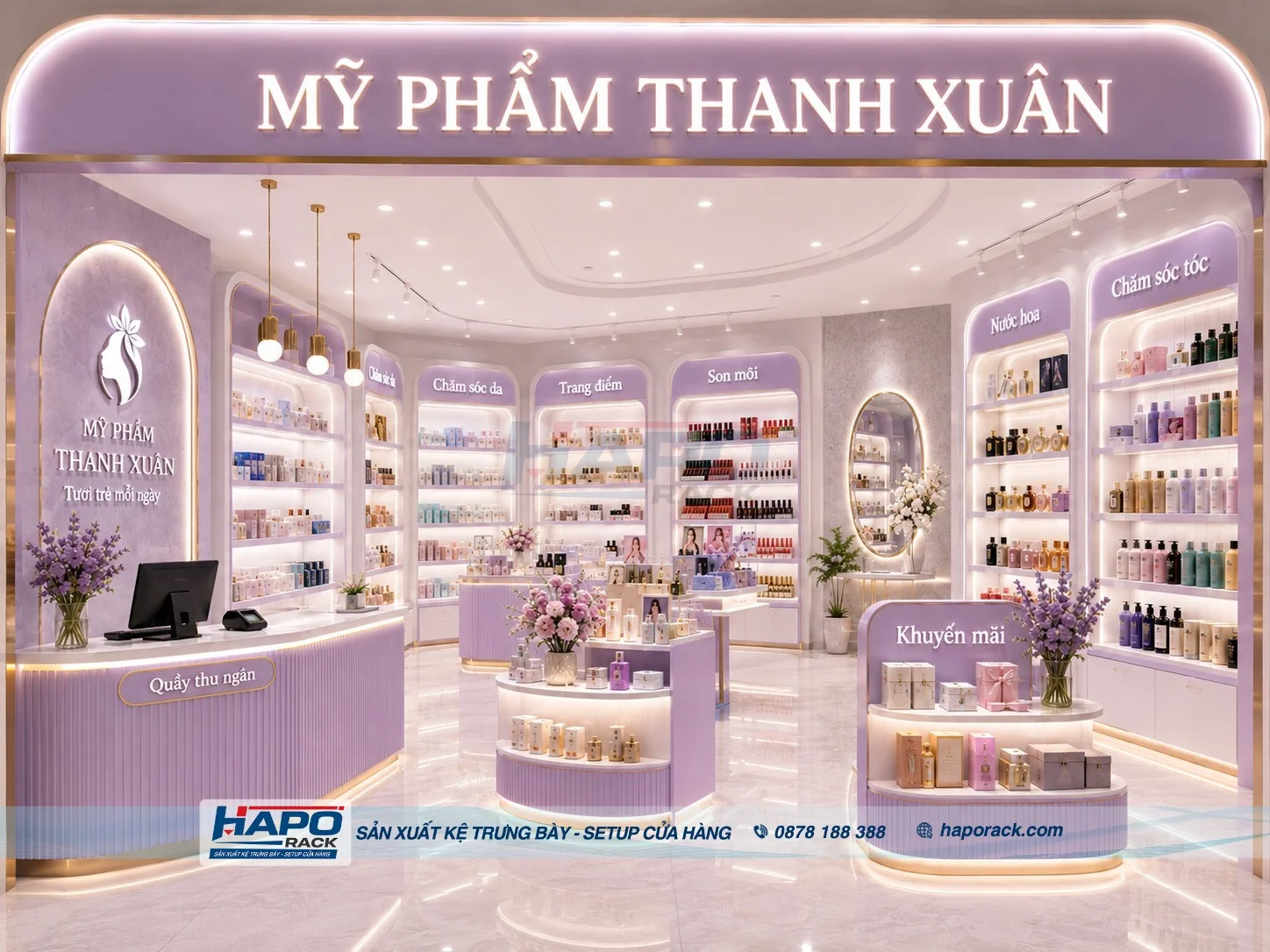 Kệ Mỹ Phẩm Đặt Quầy Thu Ngân Đẹp, Gọn, Dễ Bán Hàng