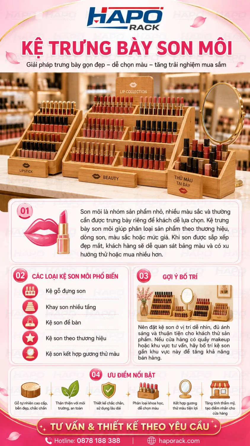 Kệ Mỹ Phẩm Đẹp Giúp Shop Trưng Bày Sản Phẩm Chuyên Nghiệp