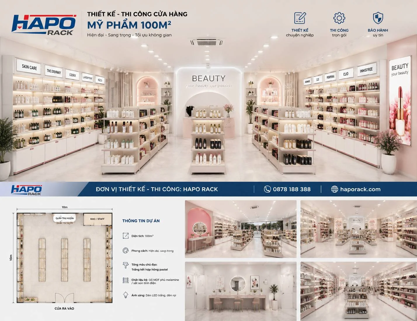 Kệ Mỹ Phẩm Giữa Nhà Đẹp, Tiện Lợi, Tối Ưu Không Gian Trưng Bày