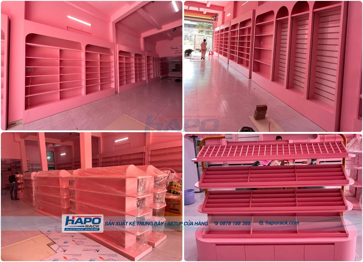 Kệ Mỹ Phẩm Giữa Nhà – Giải Pháp Trưng Bày Thông Minh Cho Cửa Hàng