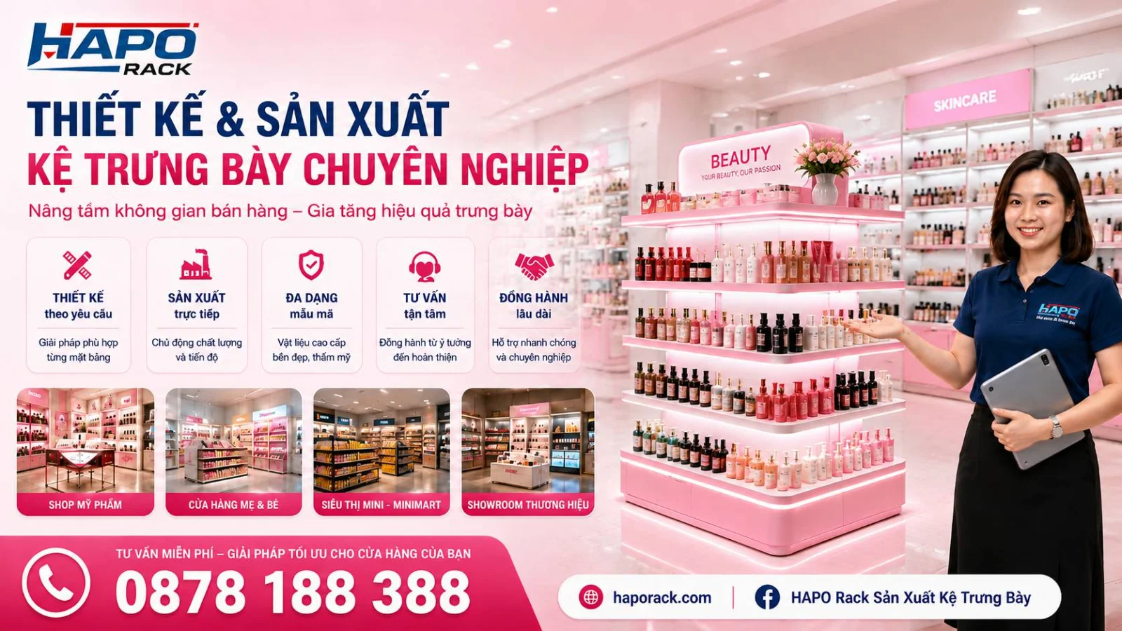 Kệ Mỹ Phẩm Giữa Nhà – Lựa Chọn Hoàn Hảo Cho Shop Mỹ Phẩm Hiện Đại